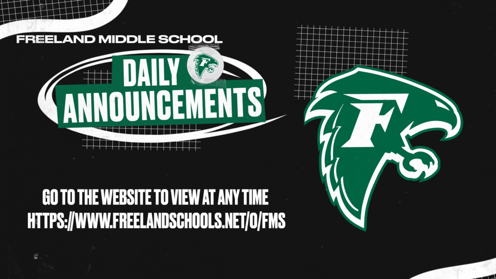 Daily Announcements can be found on the website
